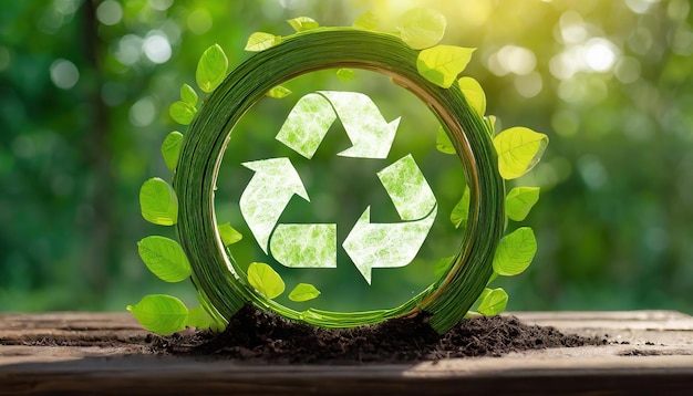 recycle icon circular economy environmental economy reduce reuse recycleai generated