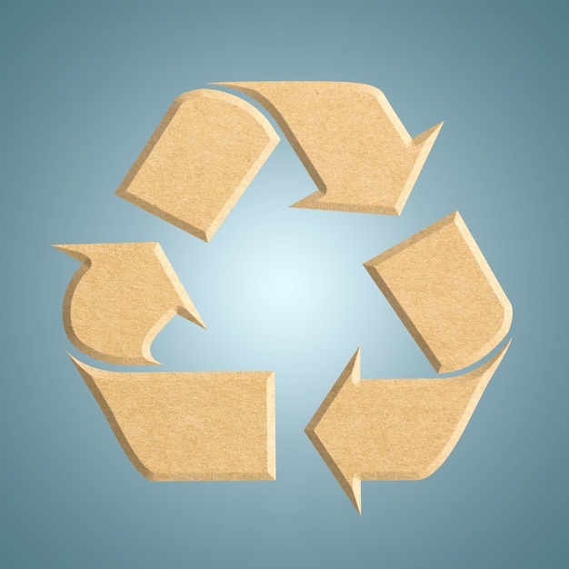 Recycle logo from recycled cardboard