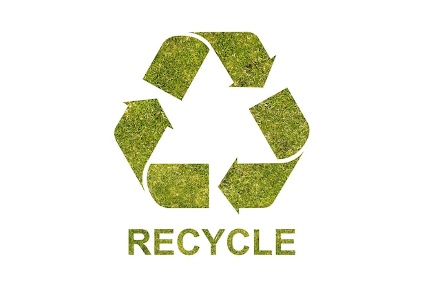 Recycle Logo with a picture of grass inside