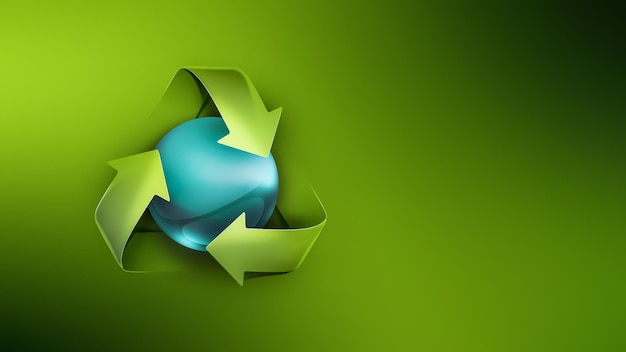 Recycle Symbol and Blue Sphere