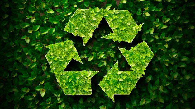 Recycle symbol copy space eco friendly earth background generative ai illustrator