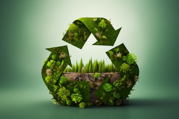 Recycle symbol copy space Eco friendly earth background