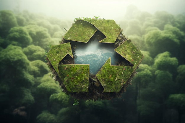 Recycle symbol copy space Eco friendly earth background