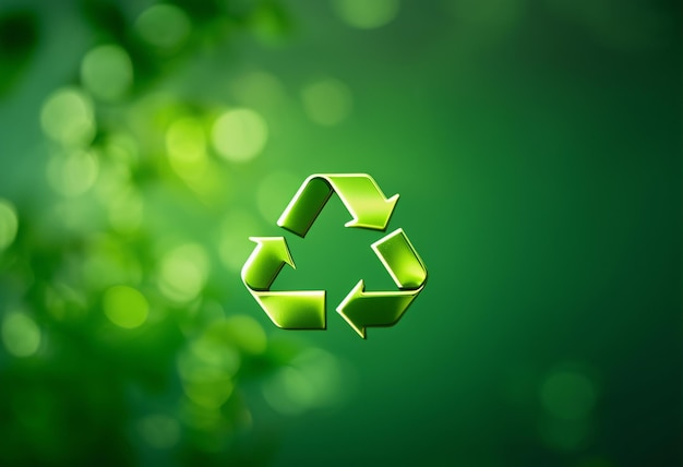 Recycle symbol ecofriendly green background