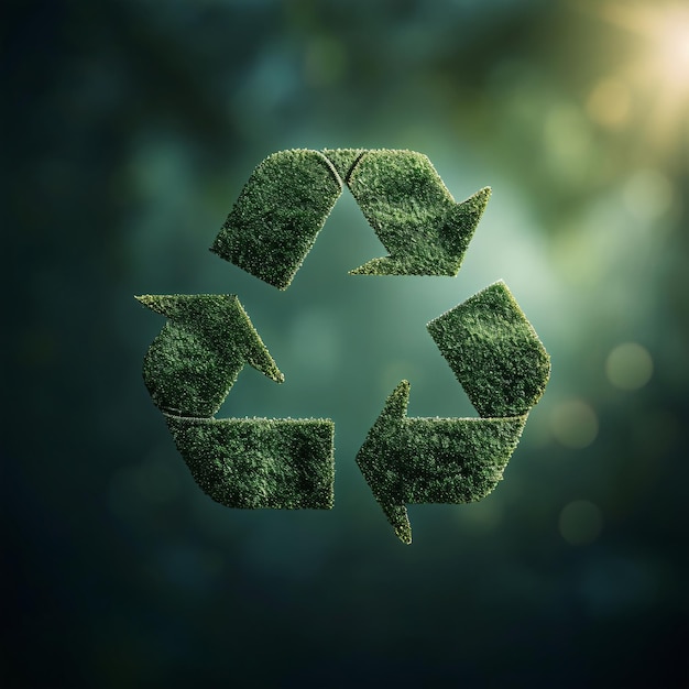 Recycle symbol ecofriendly green background