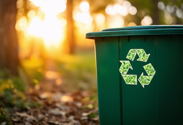 recycle symbol ecofriendly symbol in the green waste basket