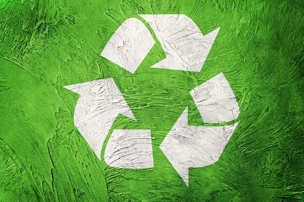 Recycle symbol on Grunge background. Vintage style.