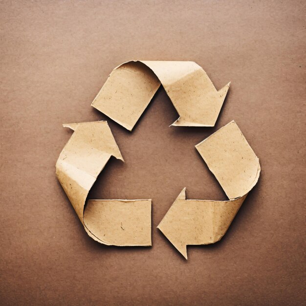 写真 recycle symbol icon from used paper eco