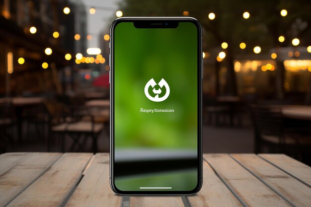 Recycle symbol mockup on a smartphone wallpaper reminding users to recycle