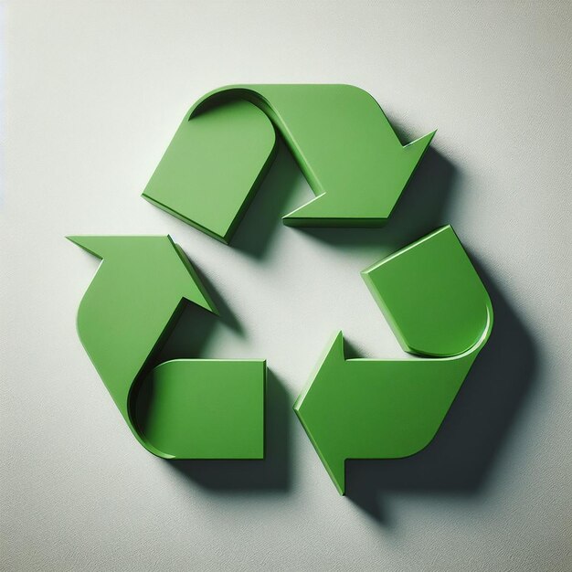 Recycle-symbool tegen een grote lege witte muur