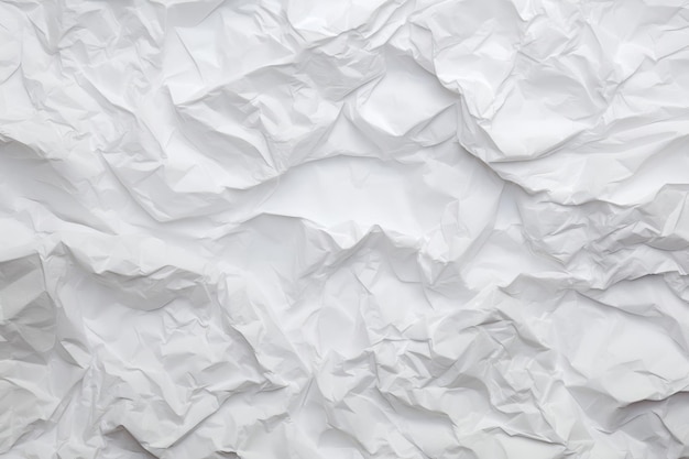 Recycled crumpled white paper texture for design with copy space