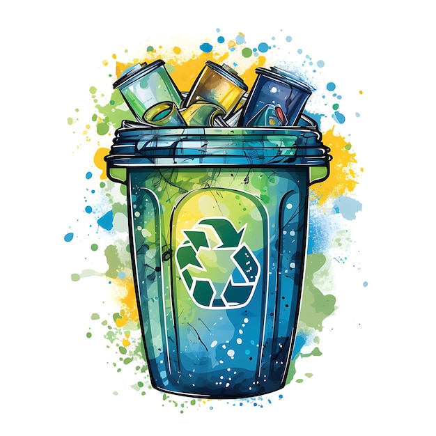 Foto recycling bin earthhour frame a forma di un contenitore di riciclaggio wi clipart design di opere d'arte accattivanti