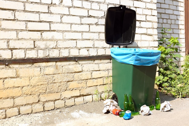 Recycling bin outdoors