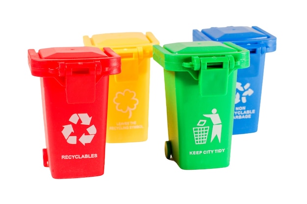 recycling bins isolated on blank background cutout
