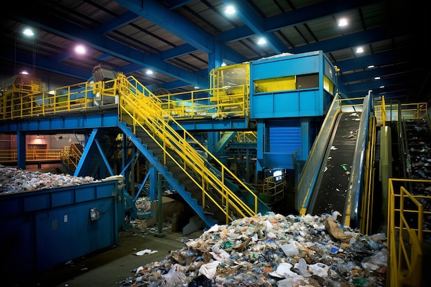 Центр переработки с современными технологиями, способствующими сокращению отходов и сохранению ресурсов