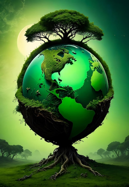 Foto recycling concept aarde planeet groene pijlen recyclen achtergrond aarde dag