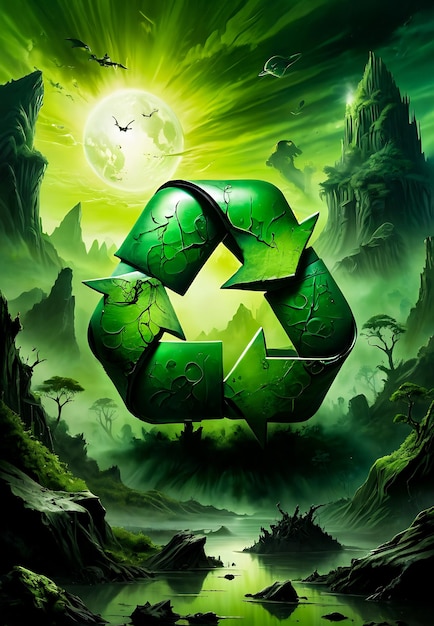 Foto recycling concept aarde planeet groene pijlen recyclen achtergrond aarde dag