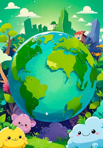 Photo recycling concept earth planet green arrows recycle background earth day
