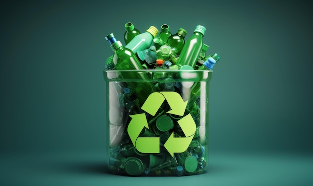 Foto recycling concept recycle sign voor ecologische zero waste lifestyle generatieve ai
