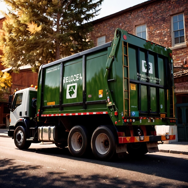 Photo recycling garbage disposal ecological renewable truck vehicle