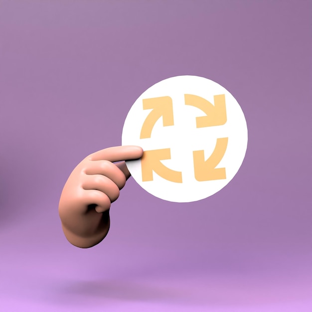 Illustrazione di rendering 3d dell'icona di riciclaggio