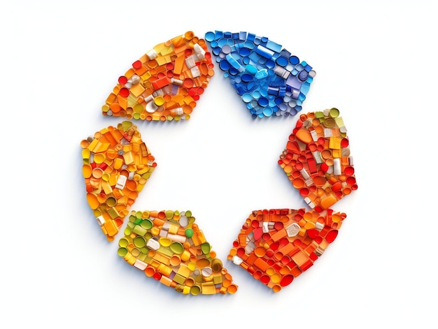 リサイクルロゴ ロゴは紙片から作られたプラスチックです