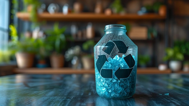 Photo recycling of plastic bottles