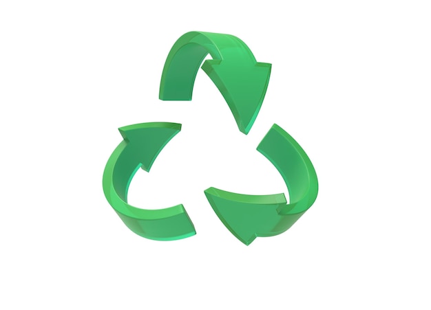 Recycling Symbol - 3D иллюстрация зеленого цвета