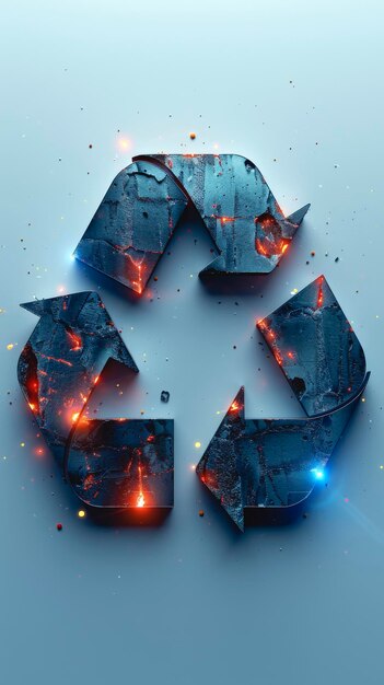 Recycling symbol ecology reuse icon technology and clean industry