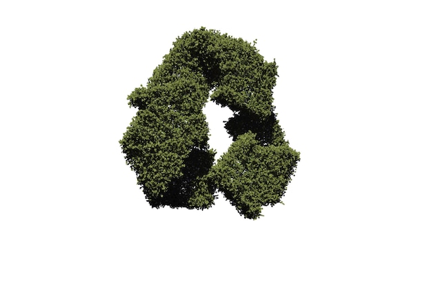 葉で作られたリサイクルシンボル