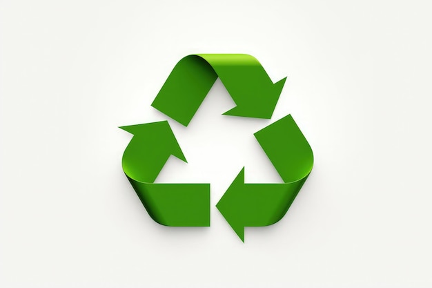 Photo recycling symbol in a white background recycle and renewable energy concept