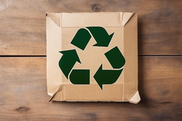 Foto simbolo del riciclaggio con il concetto di conservazione ambientale delle piante ia generativa