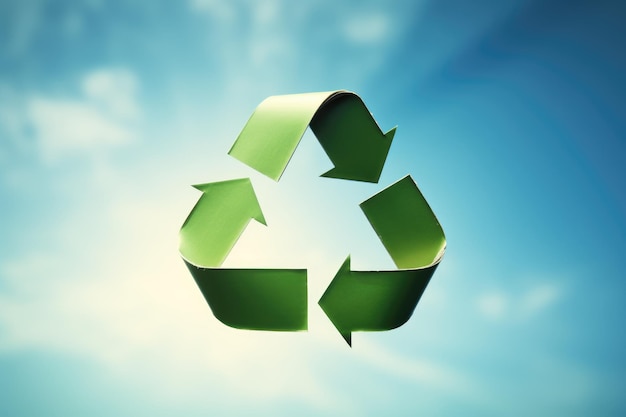 Recycling symbool met planten milieubehoud concept Generatieve AI
