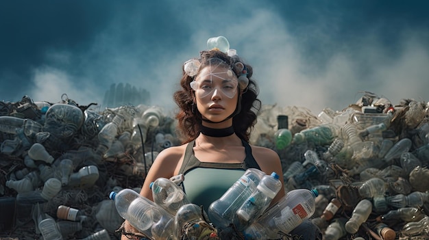 Foto recycling van herbruikbare producten ter bevordering van duurzaamheid en milieubewustzijn