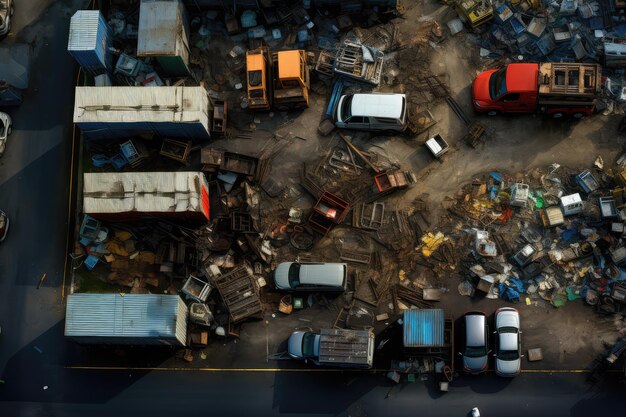 Foto recyclingcentrum van boven naar beneden