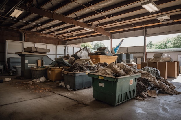 Recyclingcentrum waar voedselafval wordt ingezameld en gecomposteerd voor nuttig hergebruik