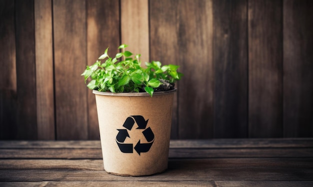 Recyclingconcept Recycle-bord voor een ecologische levensstijl zonder afval Generatieve Ai