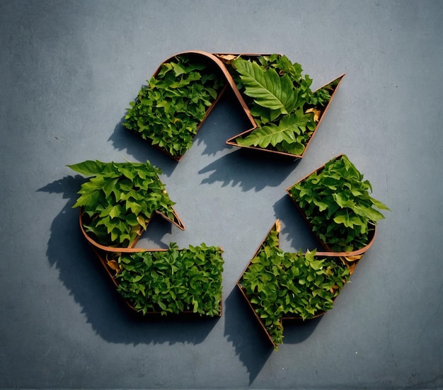 recyclingsymbool in de vorm van een blad