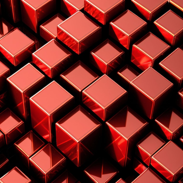 Красный фон 3D-кубиков