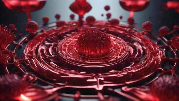 Red 3d cymatics background