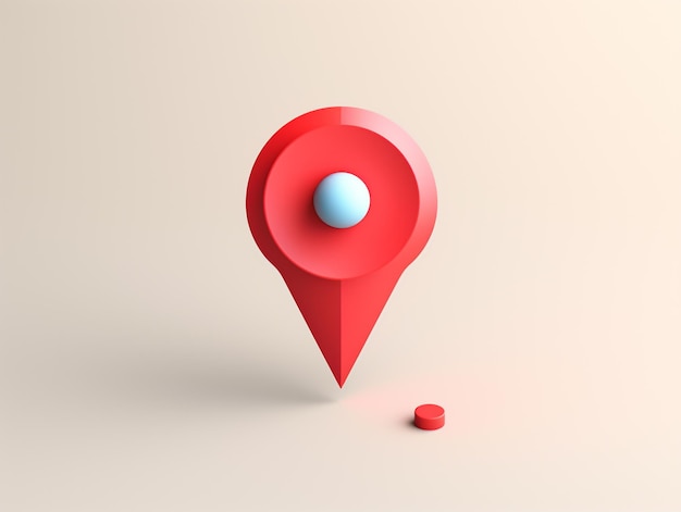 red 3d location icon