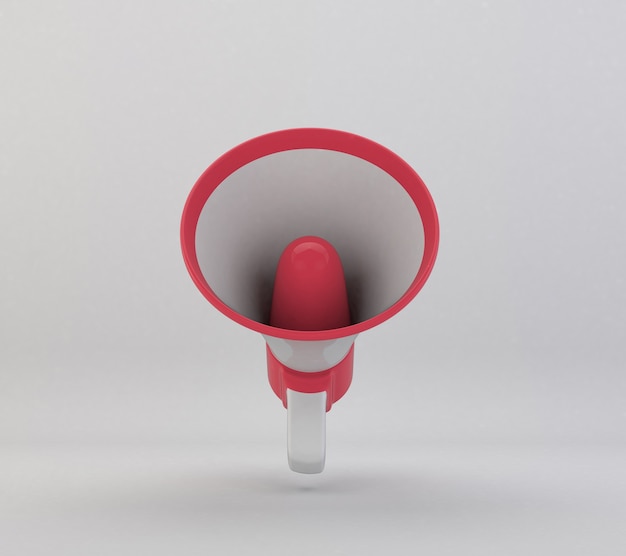 Red 3d megaphone for composition