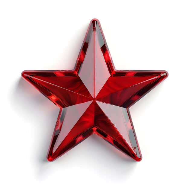 Photo red 3d star isolated on white background