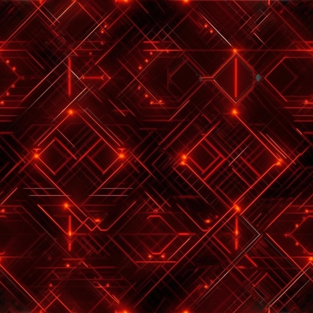 多くの線と正方形を持つ赤い抽象的な背景の生成 ai