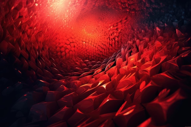 Red abstract digital illustration generative ai