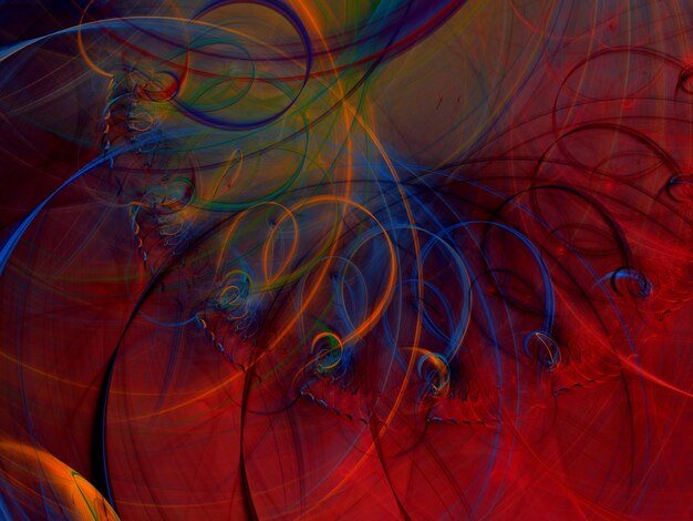 Photo red abstract fractal background 3d rendering illustration