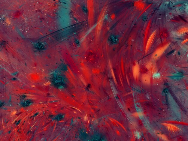 red abstract fractal background 3d rendering illustration