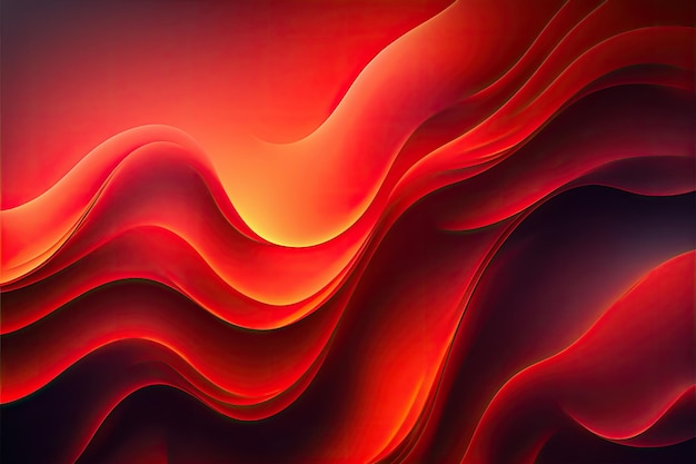 Photo red abstract gradient wave wallpaper made by aiartificial intelligence