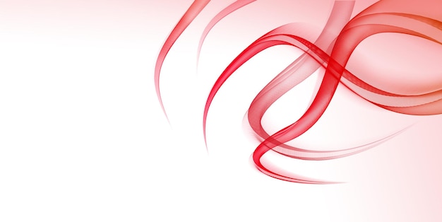 red abstract lines on a white background Wallpaper with copy space