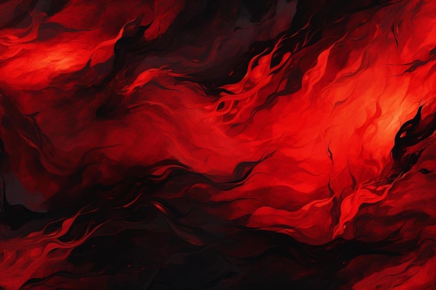 a red abstract painting of the flame in the dark.